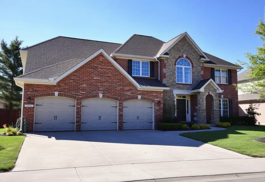Brick and stone home with a completed exterior renovation